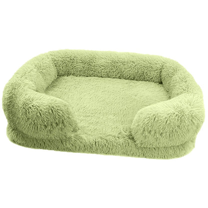 W Dog Bed Square Dog Beds Long Plush Dog Mat Beds for Small Medium Large Dogs Supplies Pet Dog Calming Bed Washable Kennel